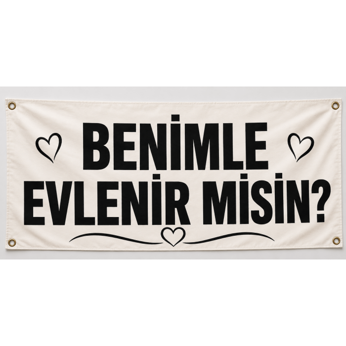 Benimle Evlenir misin? Kumaş Yazısı