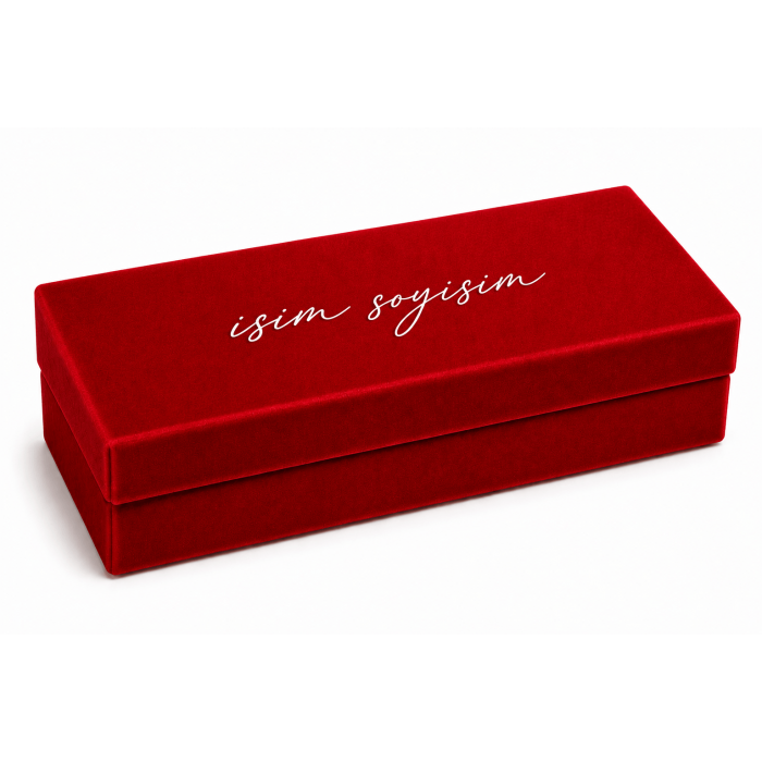 İsim Baskılı Kadife Hediye Kutusu 25 × 15 × 5 cm