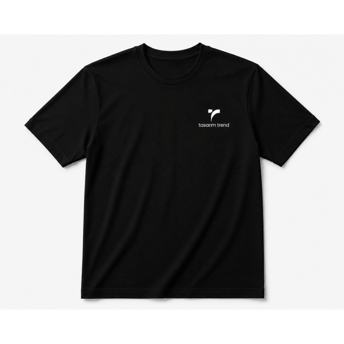 Unisex Bisiklet Yaka Logo Baskılı Tişört