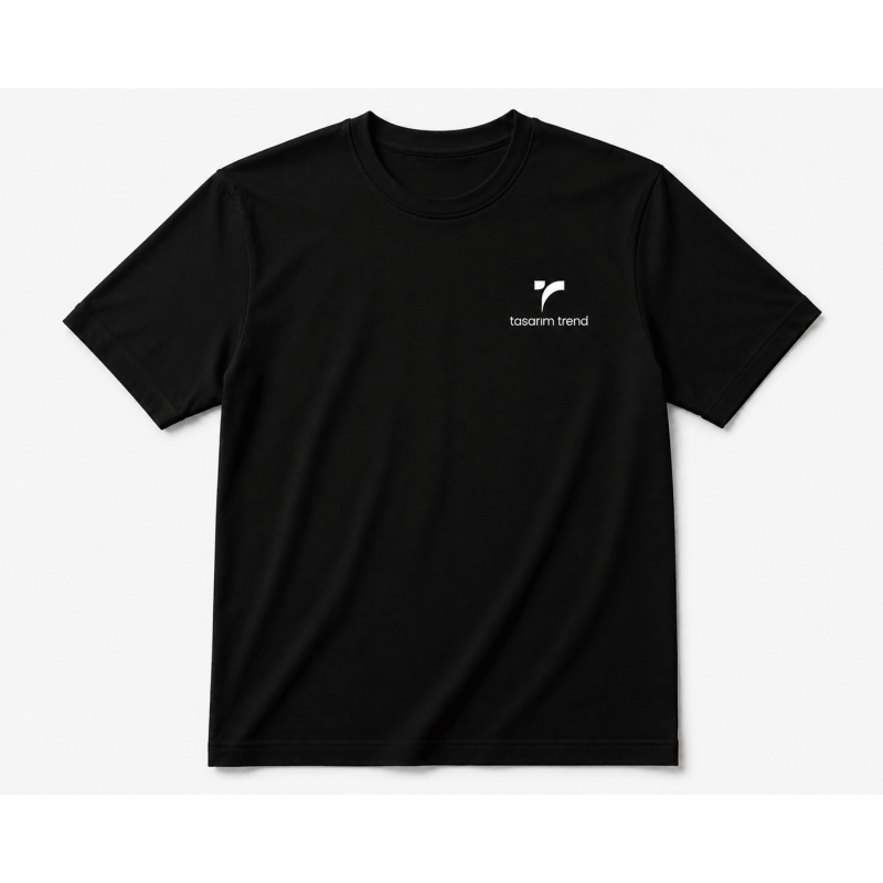 Unisex Bisiklet Yaka Logo Baskılı Tişört