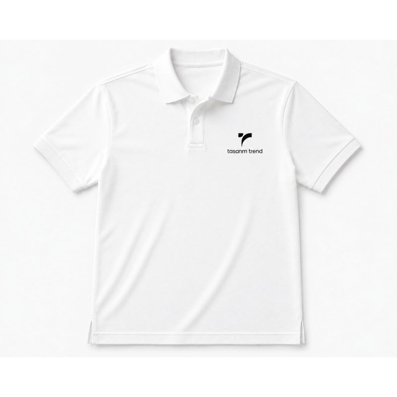 Unisex Polo Yaka Logo Baskılı Tişört